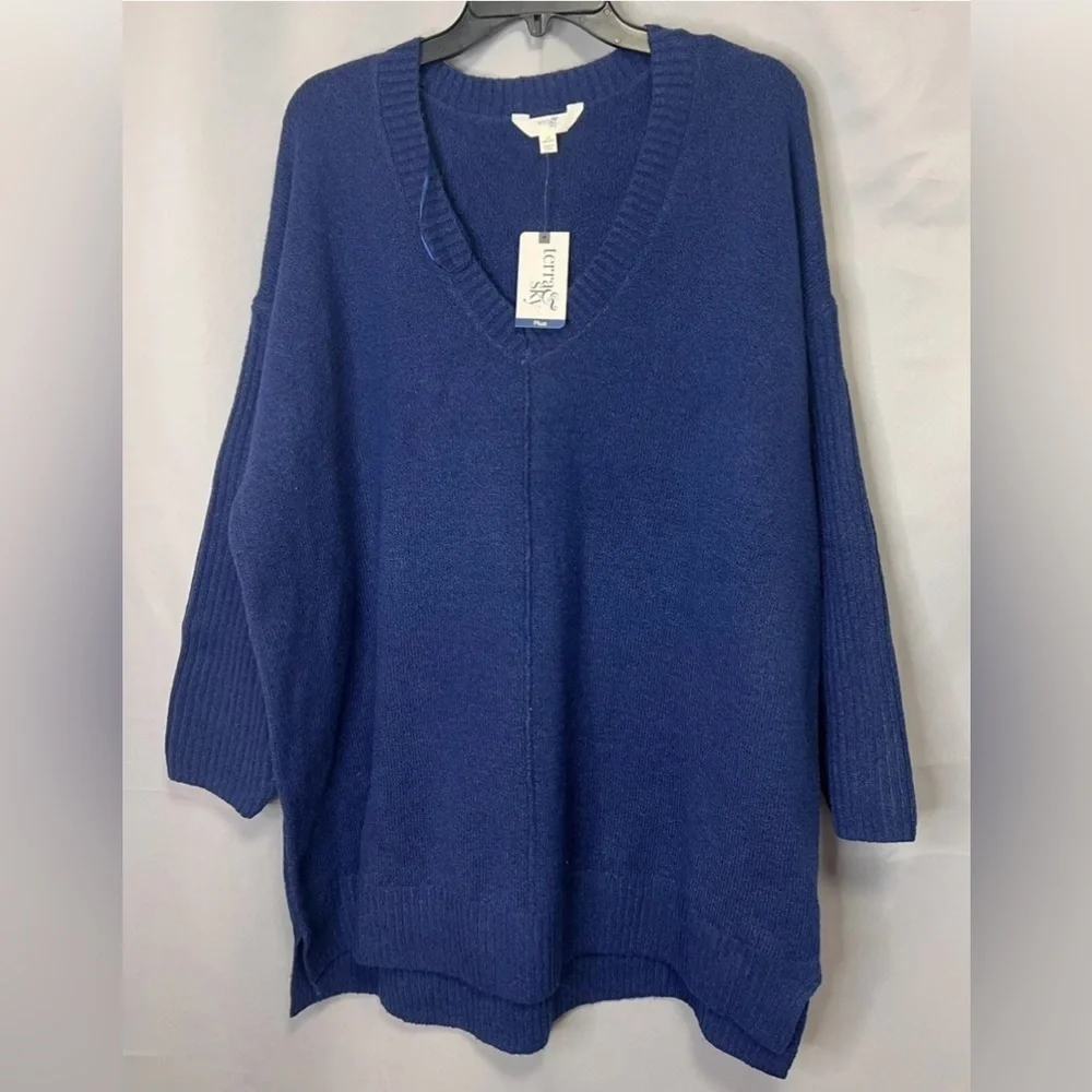 NEW! Women’s Plus Size Terra Sky Blue  Long Sleeve Knit Sweater  Size‎ 3X